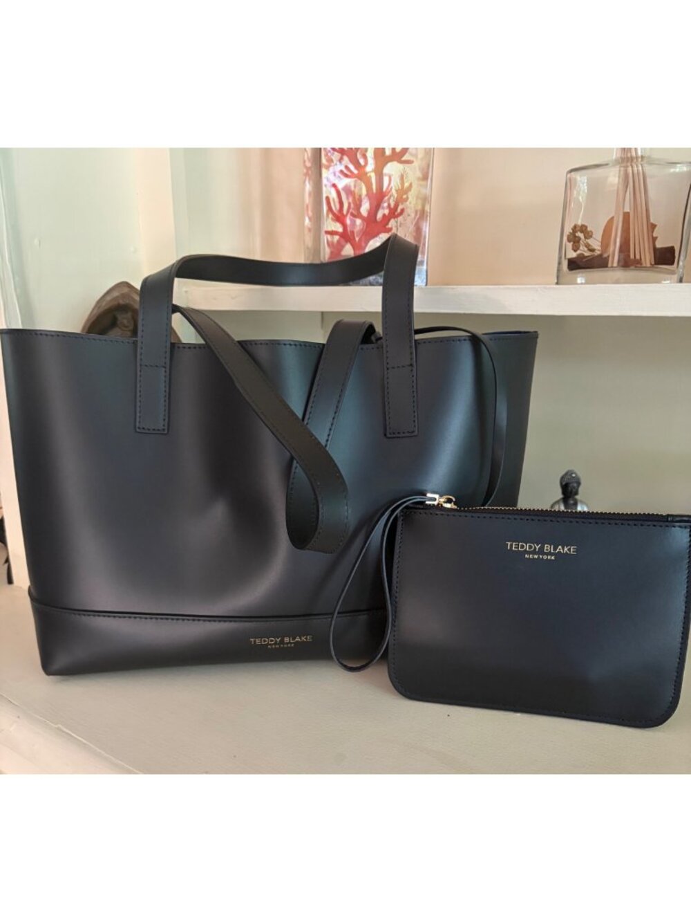 Authentic Teddy Blake Alice Luxury Handbag Shoulder Shopper Tote Black Leather